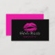Tarjeta De Visita Artista de maquillaje con lápiz labial rosa calien (Anverso / Reverso)