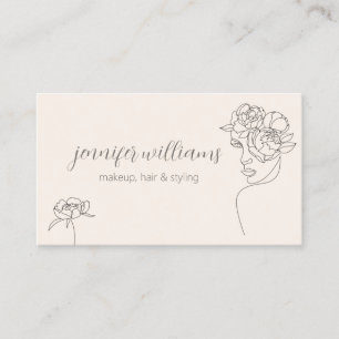 Tarjeta De Visita Artista de maquillaje con logotipo de belleza faci