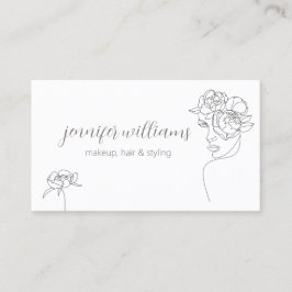 Tarjeta De Visita Artista de maquillaje con logotipo de belleza faci