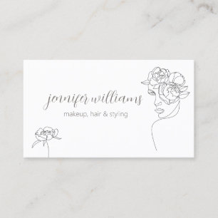 Tarjeta De Visita Artista de maquillaje con logotipo de belleza faci