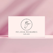 Artista de maquillaje con logotipo de mano minimal