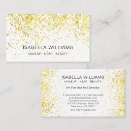 Tarjeta De Visita Artista de Maquillaje con Patrón de Brillo de Oro 