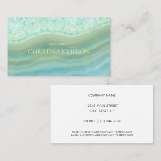 Tarjeta De Visita Artista de maquillaje cristalino moderno elegante (Anverso / Reverso)