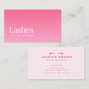 Tarjeta De Visita Artista de maquillaje critica el rosa Minimalista
