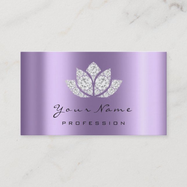 Tarjeta De Visita Artista de maquillaje Crystal Diamond Lotus violet (Anverso)