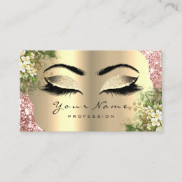 Tarjeta De Visita Artista de maquillaje Damask de oro azota a menta 