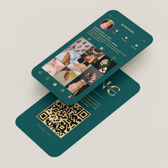 Tarjeta De Visita Artista de maquillaje de azotes modernos oscuro e  (Modern Lashes Makeup Artist Teal Blue Instagram Business Card
)