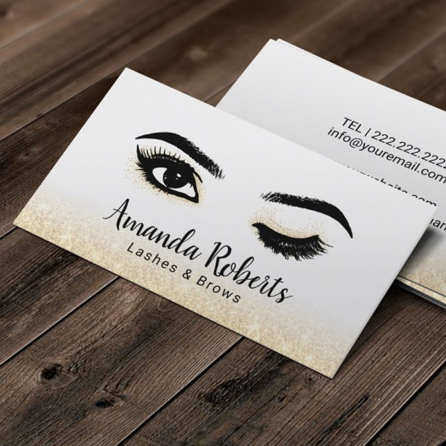 Tarjeta De Visita Artista de maquillaje de azotes Wink Ojo Elegante  (Subido por el creador)