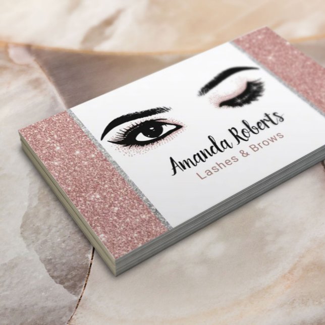 Tarjeta De Visita Artista de maquillaje de azotes Wink Rosa de belle (Subido por el creador)