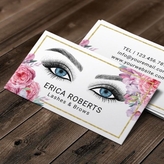 Tarjeta De Visita Artista de maquillaje de azotes y brotes Salón Flo (Subido por el creador)