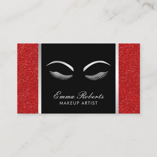 Tarjeta De Visita Artista de maquillaje de azotes y cuerdas moderno  (Anverso)