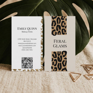 Tarjeta De Visita Artista de Maquillaje de Belleza con Estampado de 