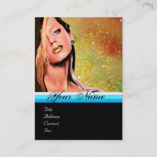 Tarjeta De Visita ARTISTA DE MAQUILLAJE DE BELLEZA monograma azul am