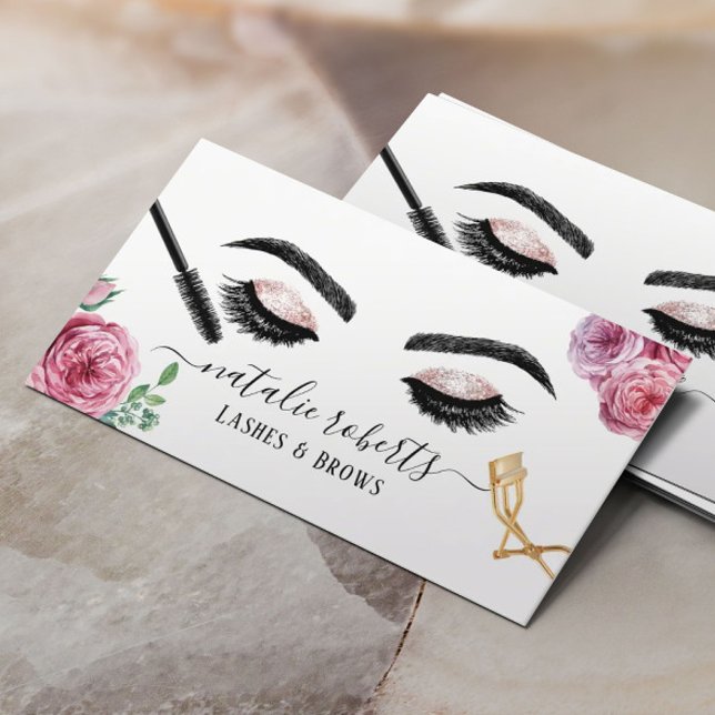 Tarjeta De Visita Artista de maquillaje de brotes Elegante Floral Ey (Subido por el creador)
