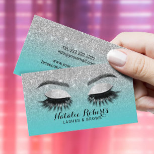 Tarjeta De Visita Artista de maquillaje de Brows Lazas Purpurina Ver