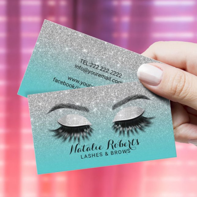 Tarjeta De Visita Artista de maquillaje de Brows Lazas Purpurina Ver (Subido por el creador)