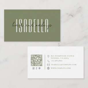 Tarjeta De Visita Artista de maquillaje de cabello minimalista moder