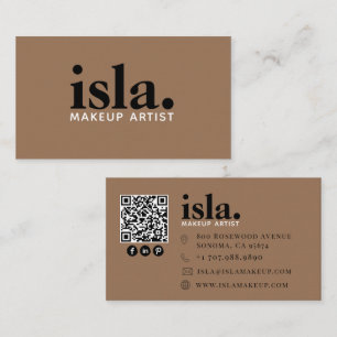 Tarjeta De Visita Artista de Maquillaje de Código QR Minimalista Mod