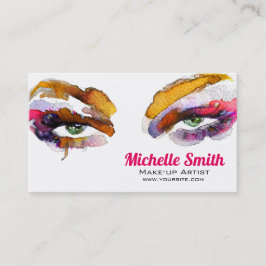 Tarjeta De Visita Artista de maquillaje de color acuático vibrante d