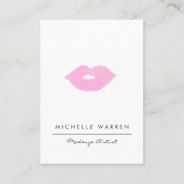 Tarjeta De Visita Artista de maquillaje de color de agua de los labi