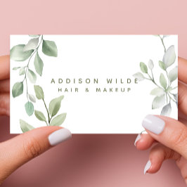 Tarjeta De Visita Artista de maquillaje de color de agua minimalista