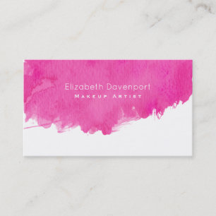 Tarjeta De Visita Artista de maquillaje de color de color rosa con p