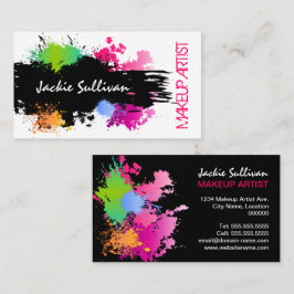 Tarjeta De Visita Artista de maquillaje de color negrita