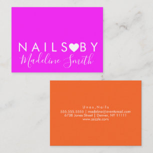 Tarjeta De Visita Artista de Maquillaje de Corazón de Neón Brillante