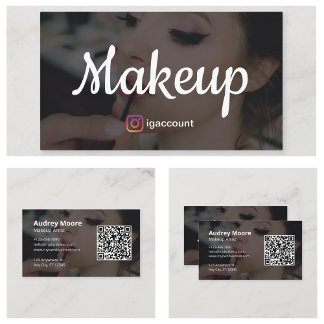 Tarjeta De Visita Artista de Maquillaje de Diseño Elegante y Moderno