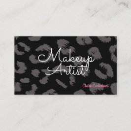 Tarjeta De Visita Artista de Maquillaje de Estampado Animal