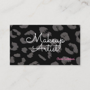 Tarjeta De Visita Artista de Maquillaje de Estampado Animal