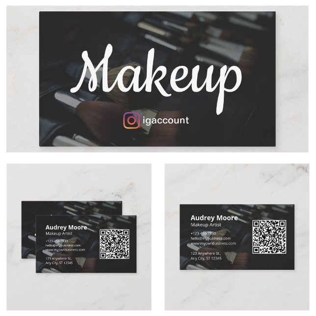 Tarjeta De Visita Artista de maquillaje de estilo profesional (Professional Stylish Makeup Artist Business Card
)