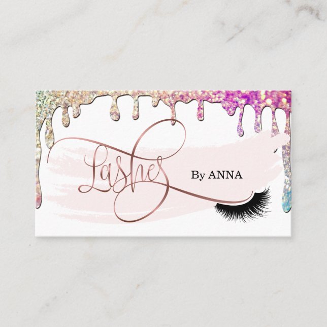 Tarjeta De Visita Artista de maquillaje de extensión de larga duraci (Anverso)