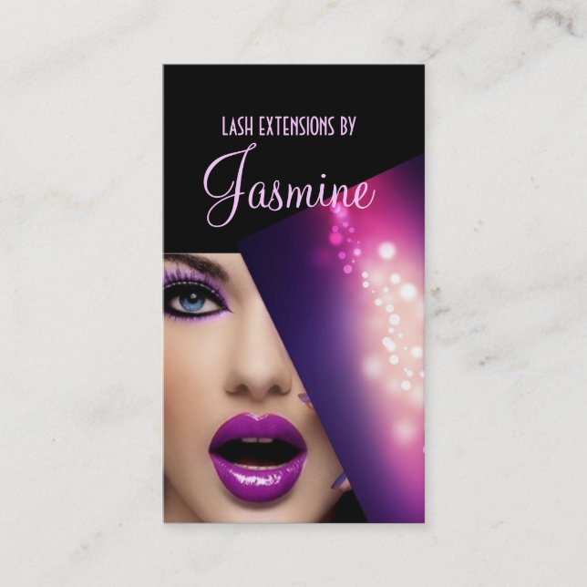 Tarjeta De Visita Artista de maquillaje de extensiones Eyelash (Anverso)