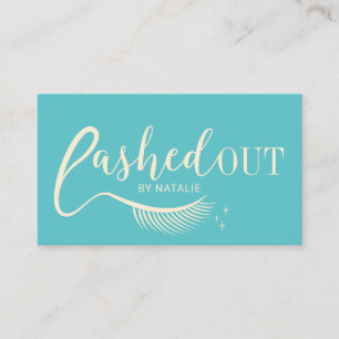 Tarjeta De Visita Artista de maquillaje de Eyelash Verde azulado y G