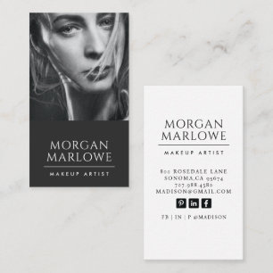 Tarjeta De Visita Artista de Maquillaje de Foto Moderna
