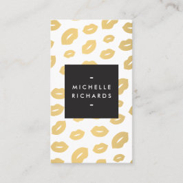 Tarjeta De Visita Artista de maquillaje de impresión Lip de Oro Bell