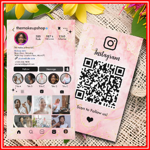 Tarjeta De Visita Artista de maquillaje de Instagram código QR de Má