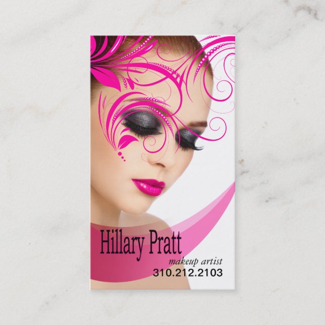 Tarjeta De Visita "Artista de maquillaje de la belleza de Beaute" -, (Anverso)