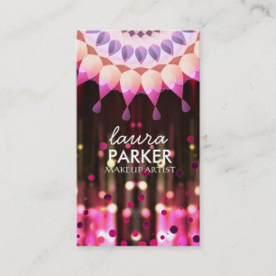 Tarjeta De Visita Artista de maquillaje de la chispa del purpurina