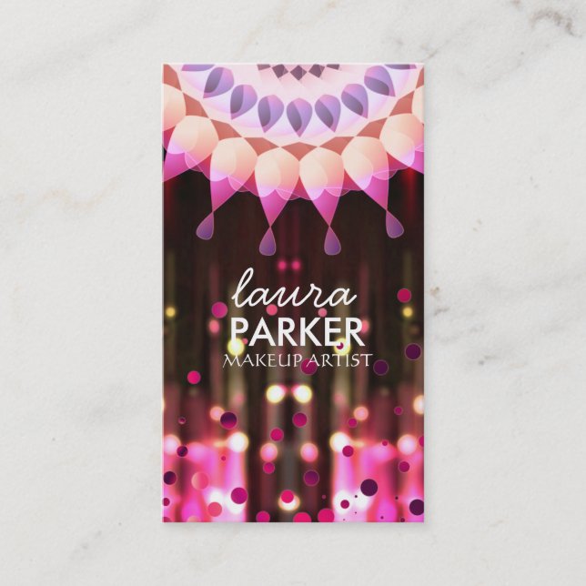 Tarjeta De Visita Artista de maquillaje de la chispa del purpurina (Anverso)