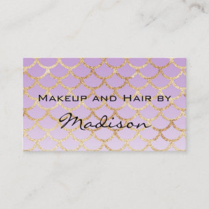 Tarjeta De Visita Artista de maquillaje de la sirvienta Glam Purple 