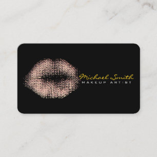 Tarjeta De Visita Artista de Maquillaje de Labios Abstractos Moderno