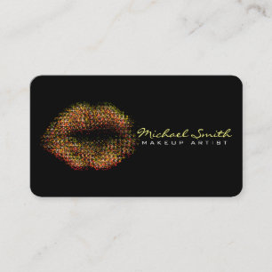 Tarjeta De Visita Artista de Maquillaje de Labios Abstractos Moderno