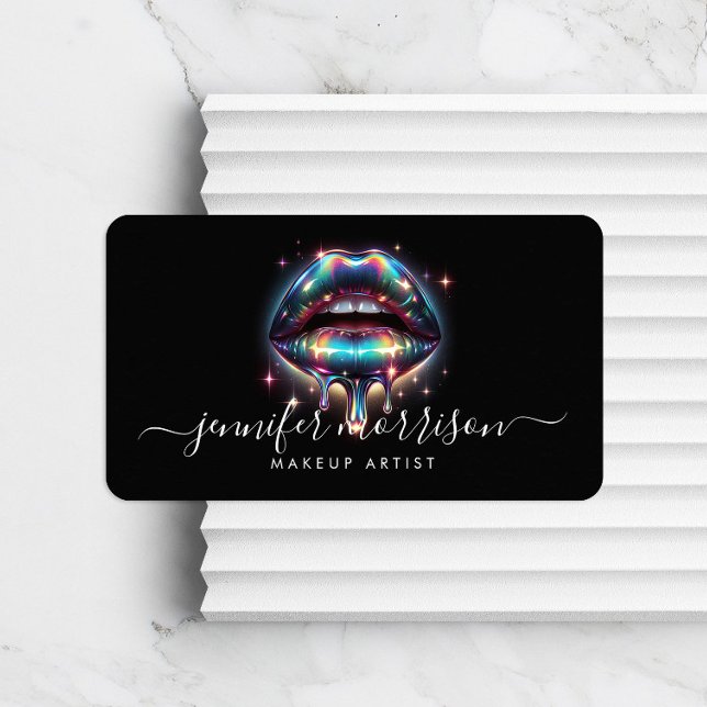 Tarjeta De Visita Artista de maquillaje de labios holográficos brill (Subido por el creador)