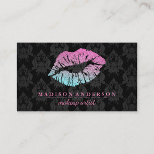 Tarjeta De Visita Artista de Maquillaje de Labios Rosados Modern Sal