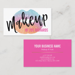 Tarjeta De Visita Artista de maquillaje de las rosas fuertes de los