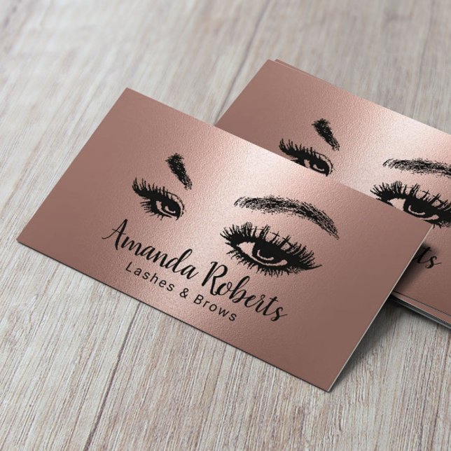Tarjeta De Visita Artista de maquillaje de latidos y brotes Rosa Met (Subido por el creador)