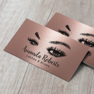 Tarjeta De Visita Artista de maquillaje de latigazos y brotes Rosa m