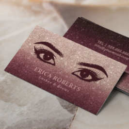 Tarjeta De Visita Artista de maquillaje de latigazos y brotes Rosa O